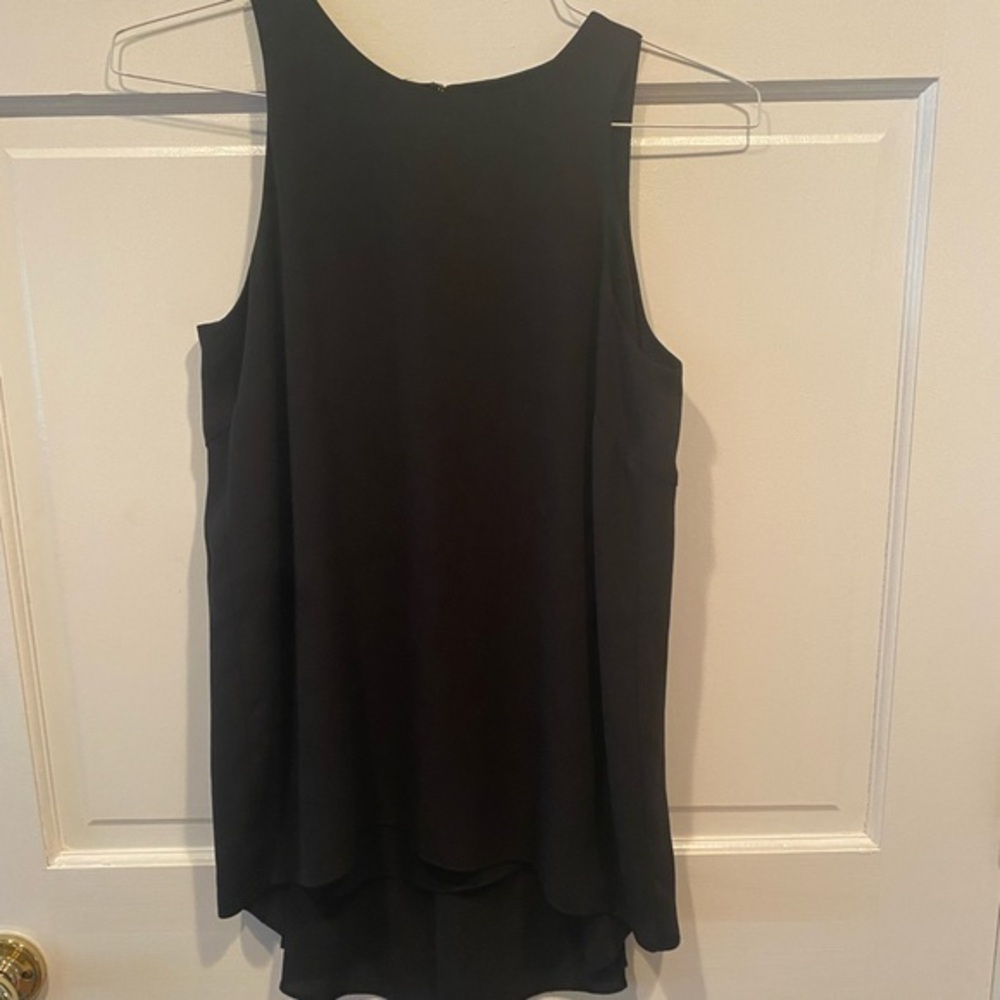 VINCE CAMUTO BLACK HI LO PLEATED DRAPED BACK SIZE XS